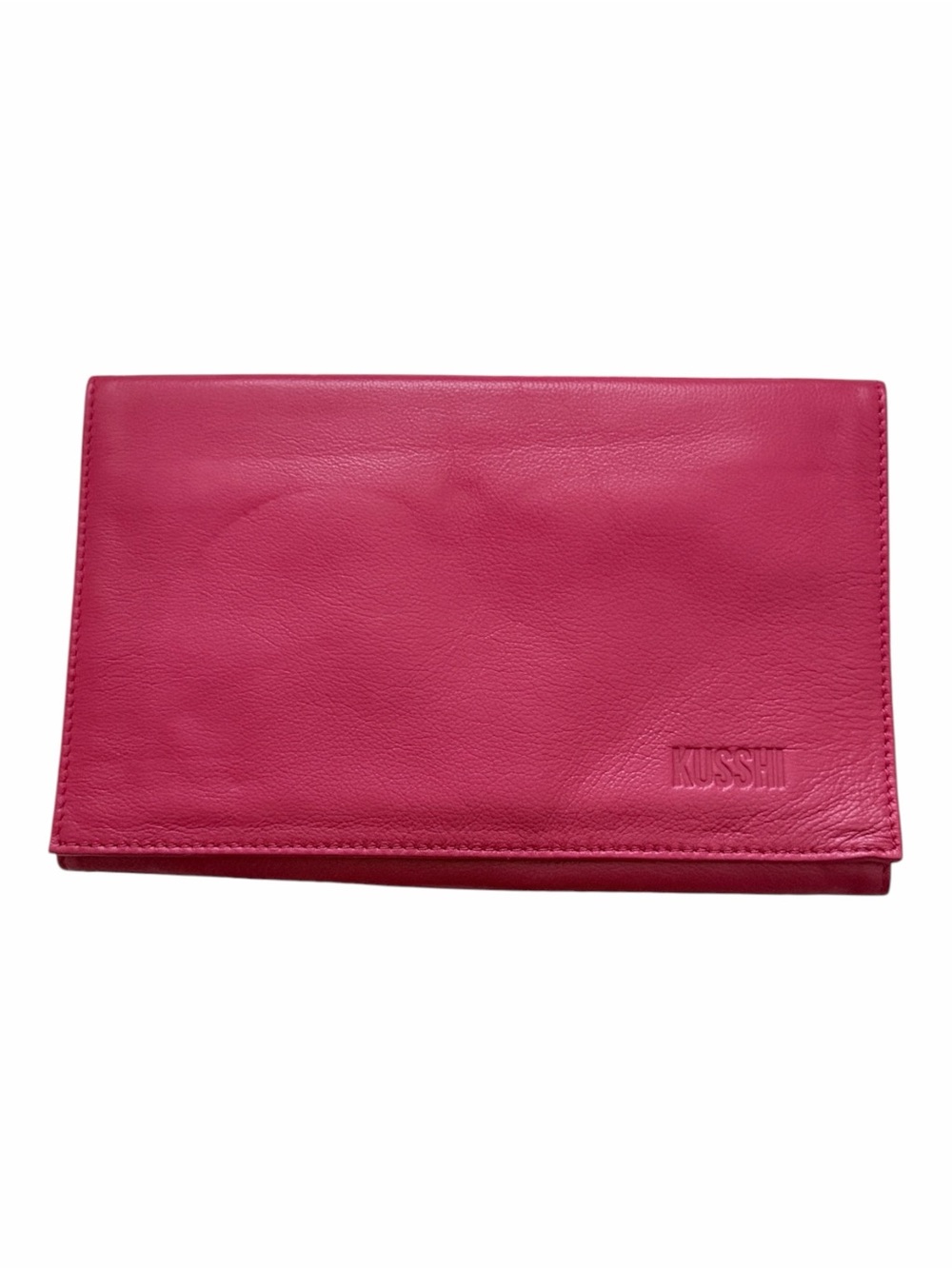 Kusshi Red Leather Makeup Clutch Cover with Brush Organizer Attachment - Picture 3 of 8
